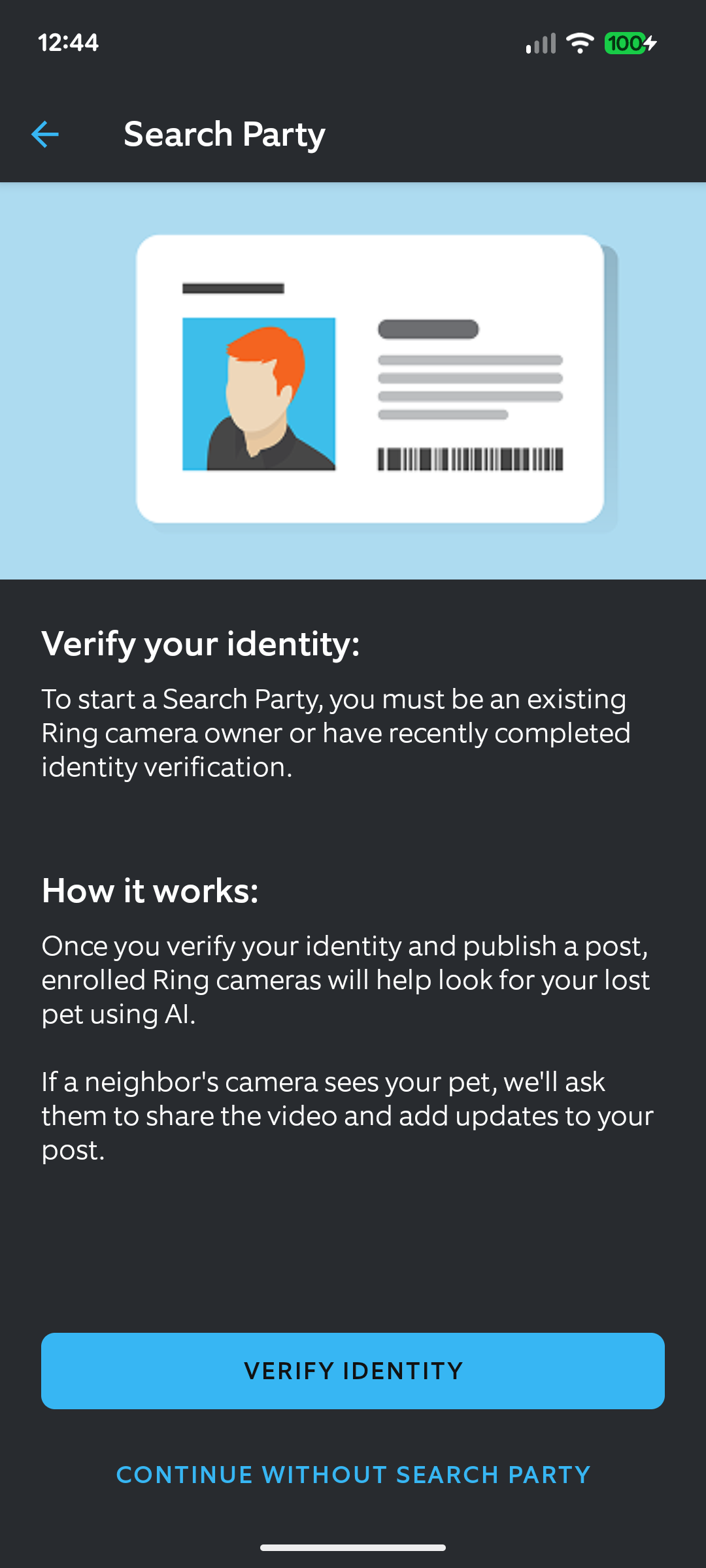 Ring Neighbors Search Party Verify Identity Ring Neighbors Search Party Verify Identity