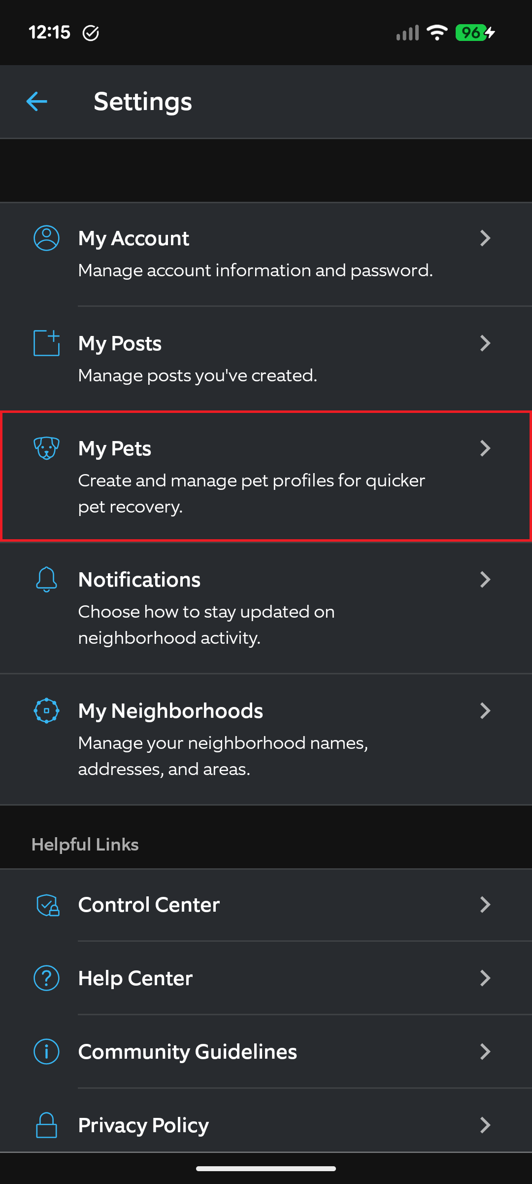 Ring Neighbors Side Menu Open Ring Neighbors Side Menu Open